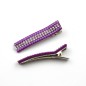 Lot de 2 pinces cheveux crocodile strass 4.8cm - violet