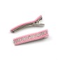Lot de 2 pinces cheveux crocodile strass 4.8cm - rose Lot de 2 pinces cheveux crocodile strass 4.8cm - rose
