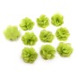 Lot de 10 petites fleurs en tissu voile vert
