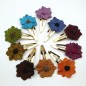 Pince clip doré 7cm fleur tissu satiné - Camel Pince clip doré 7cm fleur tissu satiné - Camel