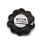 Broche clip fleur velour et perles 8cm - noir marron Broche clip fleur velour et perles 8cm - noir marron