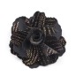 Broche clip fleur velours 10cm - noir or