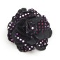 Broche clip fleur velours 10cm - noir violet Broche clip fleur velours 10cm - noir violet