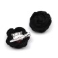 2 broches clip fleur satin 4.5cm - Noir 2 broches clip fleur satin 4.5cm - Noir
