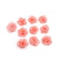 Lot de 10 petites fleurs en tissu voile rose saumon