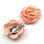 2 broches clip fleur satin 4.5cm - Abricot 2 broches clip fleur satin 4.5cm - Abricot