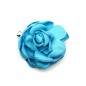 2 broches clip fleur satin 4.5cm - Bleu 2 broches clip fleur satin 4.5cm - Bleu
