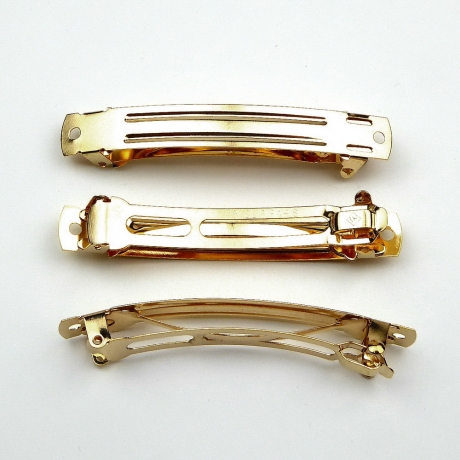 10 barrettes "Clip Paris" 8cmx1.1cm monture doré