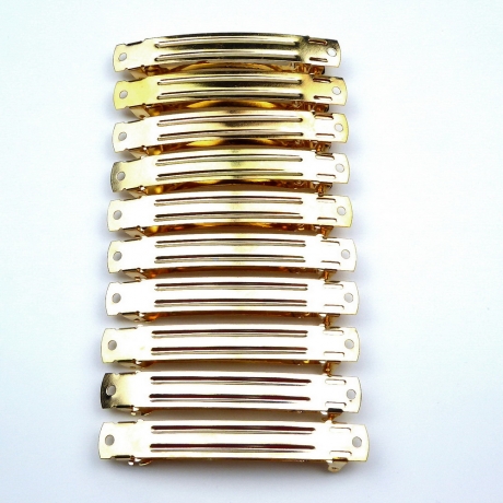50 barrettes "Clip Paris" 8cmx1.1cm, monture doré
