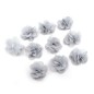 Lot de 10 petites fleurs en tissu voile gris