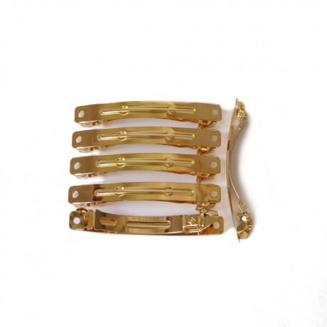 50 barrettes "Clip Paris" 7cmx0,9cm monture doré