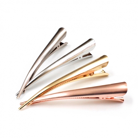 Grande pince cheveux concorde métal brossé 13cm - doré