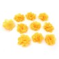 Lot de 10 petites fleurs en tissu voile jaune