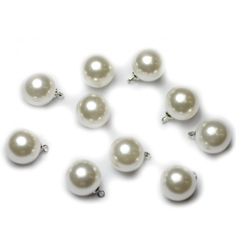 Lot de 10 perles pendentif 12mm blanc