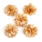Lot de 5 petites fleurs en tissu satin - beige moyen
