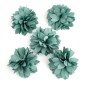 Lot de 5 petites fleurs en tissu satin - vert sauge