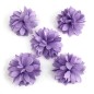 Lot de 5 petites fleurs en tissu satin - parme
