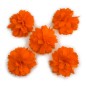 Lot de 5 petites fleurs en tissu satin - orange