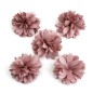 Lot de 5 petites fleurs en tissu satin - vieux rose clair