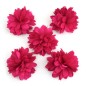 Lot de 5 petites fleurs en tissu satin - fuchsia foncé
