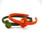 Lot de 2 serres tête enfant tête chien - orange vert