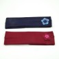Lot de 2 bandeaux enfant fleur brodée - marine rouge