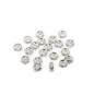 Lot 20 perles 6mm rondelles intercalaires strass argenté rodium