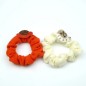 Lot de 2 chouchous enfant escargot brodé - orange crème