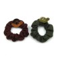 Lot de 2 chouchous enfant escargot brodé - marron vert