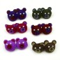 Barrette enfant 6cm têtes ourson feutrine - marron