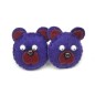 Barrette enfant 6cm têtes ourson feutrine - marine