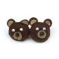 Barrette enfant 6cm têtes ourson feutrine - marron