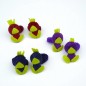 Lot de 3 paires d'élastiques enfant motif canard, marine, rouge, violet