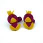 Lot de 3 paires d'élastiques enfant motif canard, marine, rouge, violet
