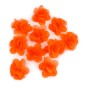 Lot de 10 petites fleurs en tissu voile orange fluo