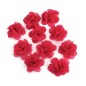 Lot de 10 petites fleurs en tissu voile fuchsia