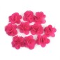 Lot de 10 petites fleurs en tissu voile fuchsia clair