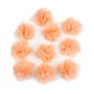 Lot de 10 petites fleurs en tissu voile pêche