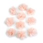 Lot de 10 petites fleurs en tissu voile nude rosé