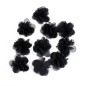 Lot de 10 petites fleurs en tissu voile noir