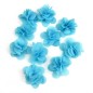 Lot de 10 petites fleurs en tissu voile bleu