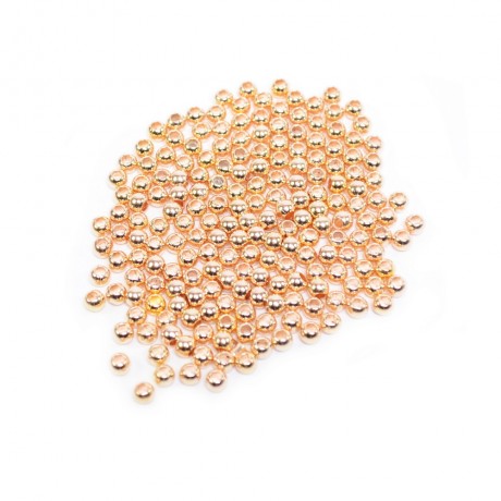 Lot de 200 perles 4mm rondes doré