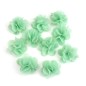 Lot de 10 petites fleurs en tissu voile vert menthe