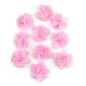 Lot de 10 petites fleurs en tissu voile rose