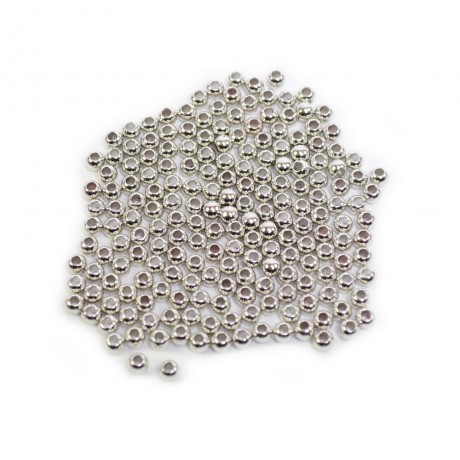 Lot de 200 perles 4mm rondes argenté
