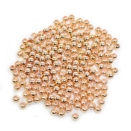 Lot de 200 perles 5mm rondes doré