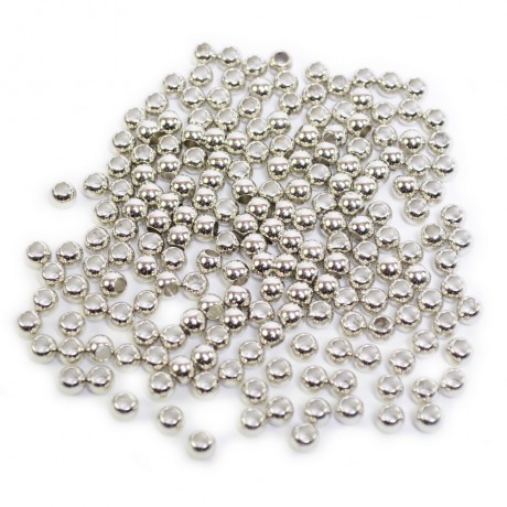 Lot de 200 perles 5mm rondes argenté
