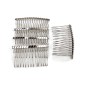 Lot de 10 peignes de côté argenté 15 dents 6cm Lot de 10 peignes de côté argenté 15 dents 6cm