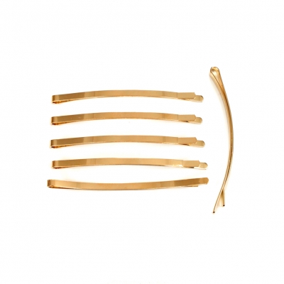 10 pinces guiche ou épingle cheveux fine doré 6.5x0.3cm