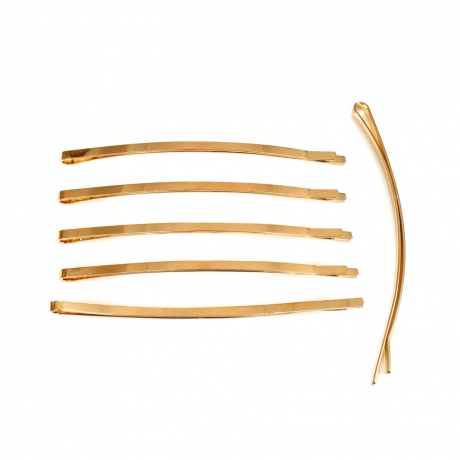 10 grandes pinces guiche ou épingle cheveux fine  doré 8.5x0.25cm